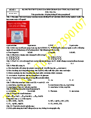 Đề ôn thi THPT Quốc gia môn Hóa học năm 2020 - Đề số 1